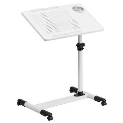 Flash Furniture White Adjustable Height Steel Mobile Computer Desk