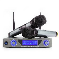 ARCHEER UHF Wireless Microphone System with LCD Display Dual Channel Handheld Microphones Karaoke Mixer for outdoor wedding, Conference, Karaoke, Evening Party