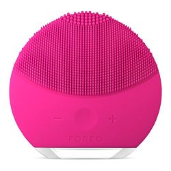 FOREO LUNA mini 2 Facial Cleansing Brush, Gentle Exfoliation and Sonic Cleansing for All Skin Types, Fuchsia