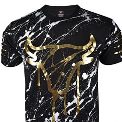 SCREENSHOT SCREENSHOTBRAND- Mens Hipster Hip-Hop Premiun Tees - Stylish Longline Latest Fashion Bull Print T-Shirts-Black-2XLarge