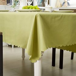 OstepDecor Premium Waterproof Tablecloth 100% Polyester Dinner Picnic Washable Table Cloth Home Decoration Solid Green - Rectangle/Oblong, 60" x 120"