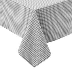 Deconovo Decorative Checkered Pattern Rectangular Tablecloth Water Resistant and Spill-proof Plaid Tablecloths for Dining Room 54 x 72 Inch Grey