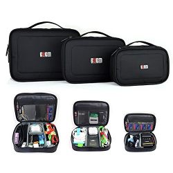 BUBM 3pcs/set Travel Office Gear Organizer Electronics Accessories Bag Small Gadget Carry Storage Bag Pouch