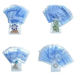 Reclosable PVC Jewellery Anti-Oxidation Poly Pouch Flat Ziplock Jade Pearl Bracelet Zipper Bags Grip Seal Resealable Plastic Packaging Jewelry Necklace Wrapping (50, 13x13cm (5.1x5.1 inch))