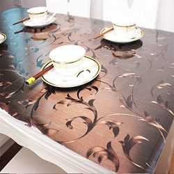 OstepDecor Custom Plastic Tablecloth Vinyl Cover Table Furniture Protector Kitchen Dining Top Waterproof Side Table End Desk Pads | Brown 24 x 36 Inches