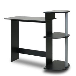 Furinno Compact Computer Desk, Black/Grey