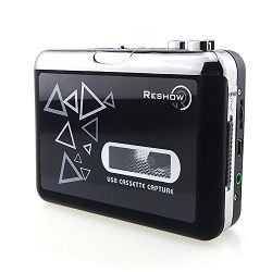 Old Fashion Cassette Player By Reshow | Tape To MP3 Converter Retro Walkman |Nostalgic Audio Tape Capture To MP3 Via USB | Portable Music Player | PC Compatible | Powered By Batteries Or Via USB Port