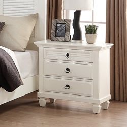 Roundhill Furniture Regitina 016 Bedroom Nightstand, White
