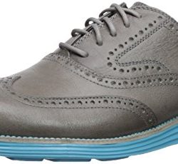 Cole Haan Men's O. Original Grand Short Wing OX II Oxford, Ironstone Leather/Bluefish, 10.5 Medium US