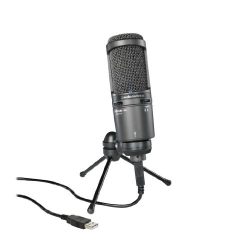 Audio-Technica Cardioid Condenser USB Microphone, Black