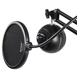 Blue Microphones Snowball iCE Black Microphone with Knox Studio Boom Arm & Pop Filter