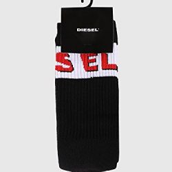 Diesel Men's Ray Banded Logo Socks, Black/Red, M