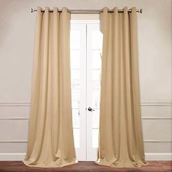GorgeousHomeLinen *Various of Colors* 1 Piece #72, length 108" Solid Insulated Foam Backing Lined Blackout Hotel Quality Grommet Top, Shiny Silky Window Curtain Panel (gold)