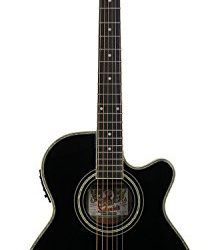 Oscar Schmidt Concert-Size Thin Body Cutaway Acoustic-Electric Guitar - Black