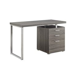 Coaster Contemporary Weathered Grey Writing Desk with File Drawer and Reversible Set-Up