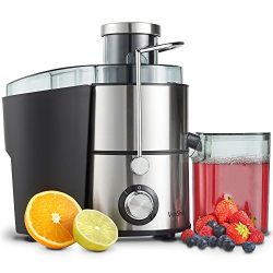 VonShef Juicer Machine, Fruit Juice Maker, Whole Fruit Juice Extractor, Centrifugal Juicer, Fruit and Vegetable, Orange Juicer, Stainless Steel, 400 Watt
