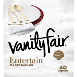Vanity Fair Entertain Dinner Napkins, 960 Count Paper Napkins (24 Packs of 40 Napkins) (Packaging Design May Vary)