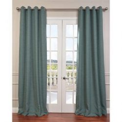 Gorgeous Home Linen *Various of Colors & Sizes* 1 PC #72 , Solid Insulated Foam Backing Lined Blackout Hotel Quality Grommet Top, Silk Window Curtain Panel (84" Length, Silver Blue)