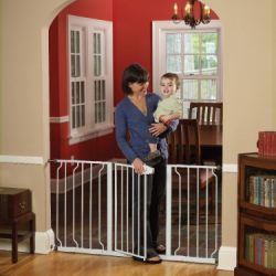 Regalo Extra WideSpan Walk Through Safety Gate, White