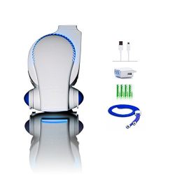 Next Generation Cool On The Go Rechageable Fan with LED Lights Baby Stroller Fan/Desk Fan/Travel Fan/Personal Fan - Includes Charger & High Performance Batteries - ECO Friendly Portable Fan with USB