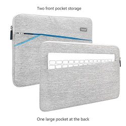 Lacdo 13-13.3 Inch Waterproof Laptop Sleeve Case for Apple MacBook Pro 13.3-inch Retina/MacBook Air 13"/iPad Pro/Surface Book/ASUS ZenBook/Dell HP Chromebook Notebook Bag Carrying Case, Gray