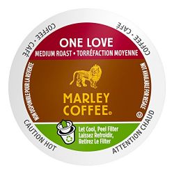 Marley Coffee, One Love, 100% Organic Ethiopia Yirgacheffe, Medium Roast, 24 Single Serve RealCups