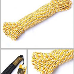 AceCamp 9071 4mm Glow in the Dark Rope, Yellow, 32.8'