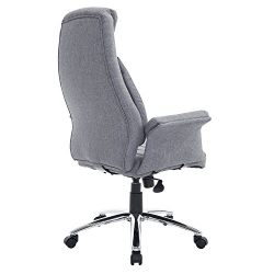 HOMCOM High Back Fabric Executive Office Chair - Light Gray