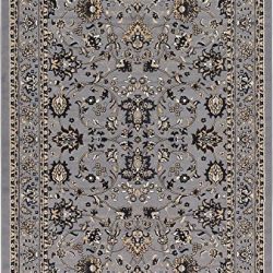 Unique Loom Kashan Collection Traditional Floral Gray Home Décor Area Rug (6' x 9')