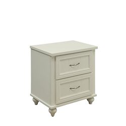 HOMES: Inside + Out Felix Transitional 2-Drawer Nightstand, White