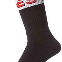 Diesel Men's Ray Banded Logo Socks, Black/Red, M