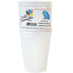 Party Dimensions 12 Count Paper Cup, 9-Ounce, White