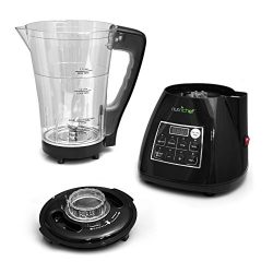 Upgraded NutriChef Pro Soup Maker & Blender | Multifunction Machine | Hot and Cold, Juicer, Soup & Smoothie Maker | Food Warmer | Healthy Food | Pulse, Steamer, 1.7L, Black