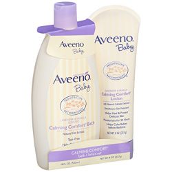 Aveeno Baby Calming Comfort Bath + Lotion Set, Baby Skin Care Products, 2 Items