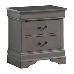 HOMES: Inside + Out IDF-7866GY-N Claren Nightstand Contemporary