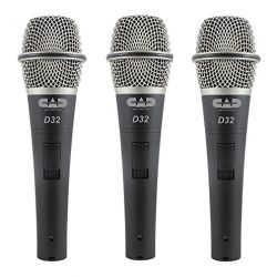 CAD Audio Pack of 3 D32 Supercardioid Dynamic Vocal Microphone