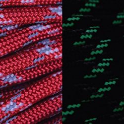 UltraCord 50 Feet - Red - Reflective, Glow in the Dark Cord with Fishing Line and Jute Inside