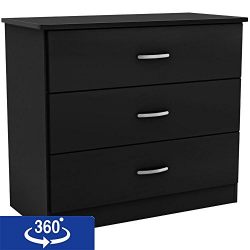 South Shore Libra Collection 3-Drawer Chest, Black