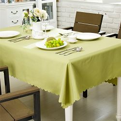 OstepDecor Premium Waterproof Tablecloth 100% Polyester Dinner Picnic Washable Table Cloth Home Decoration Solid Green - Rectangle/Oblong, 60" x 120"