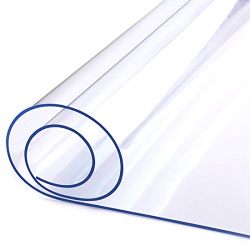Enerhu PVC Table Cover Protector Clear Table Cloth Tablecloth Rectangular Desk Pads Mats 1.0mm Thickness Waterproof Dirtproof TransParent XL(140x70cm/55.12x27.56inch)