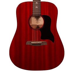 Sawtooth Modern Vintage Dreadnought Acoustic Guitar, Trans Cherry Red