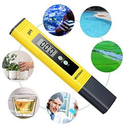 VantaKool Digital PH Meter, PH Meter 0.01 PH High Accuracy Water Quality Tester with 0-14 PH Measurement Range for Household Drinking, Pool and Aquarium Water PH Tester Design with ATC(Yellow)