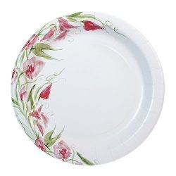 Nicole Home Collection 48 Count Everyday Paper Plate, 8-5/8-Inch, Pink Floral