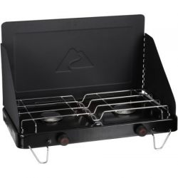 Versatile,Compact and Convenient Ozark Trail 2-Burner Camp Stove With Built in Wind Guards,Ideal for Use When Camping,Hiking,Hunting,Canoe Trip or Without Electricity