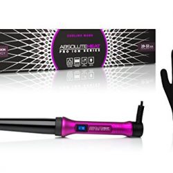 Absolute Heat Pro Ion Clipless Curling Wand, 19/32mm, Purple