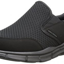 Skechers Men's Equalizer Persistent Slip-On Sneaker, Black, 8.5 XW US