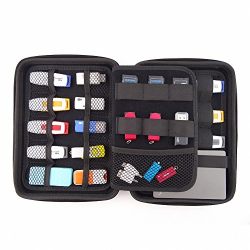 GUANHE Multifunction Universal Digital Large Organizer Case Waterproof Electronic Accessories Storage Bag For USB Flash Drive Charger Cable Earphone Power Banks Hard Drive In Black