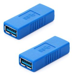 HDE USB 3.0 Type-A Female to Female Super Speed Coupler Connector Extension Cable Adapter - 2 Pack