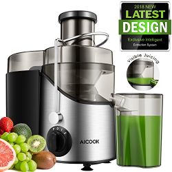 Juicer Juice Extractor, Aicook 3'' Wide Mouth Stainless Steel Centrifugal Juicer, BPA-Free, Non-Slip Feet, Three Speed Juicer Machine for Fruits and Vegetable