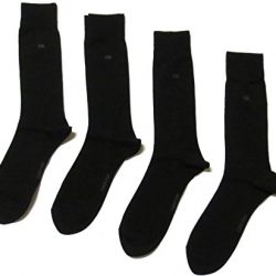 Calvin Klein Knit Crew Socks 4-Pack,Black,Shoe7-12